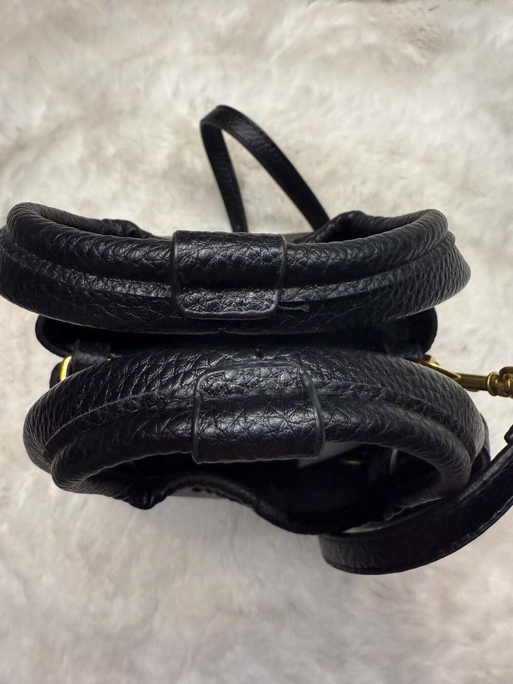 Coach Lana Shoulder Bag 19 Black Pebble Leather + Dust Bag - Picture 6 of 9